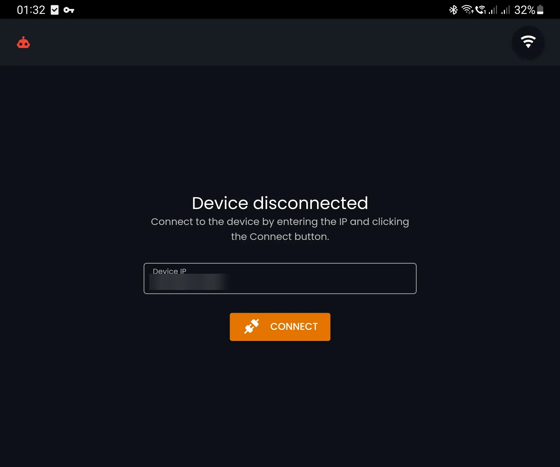 Connecting to the robot by IP address